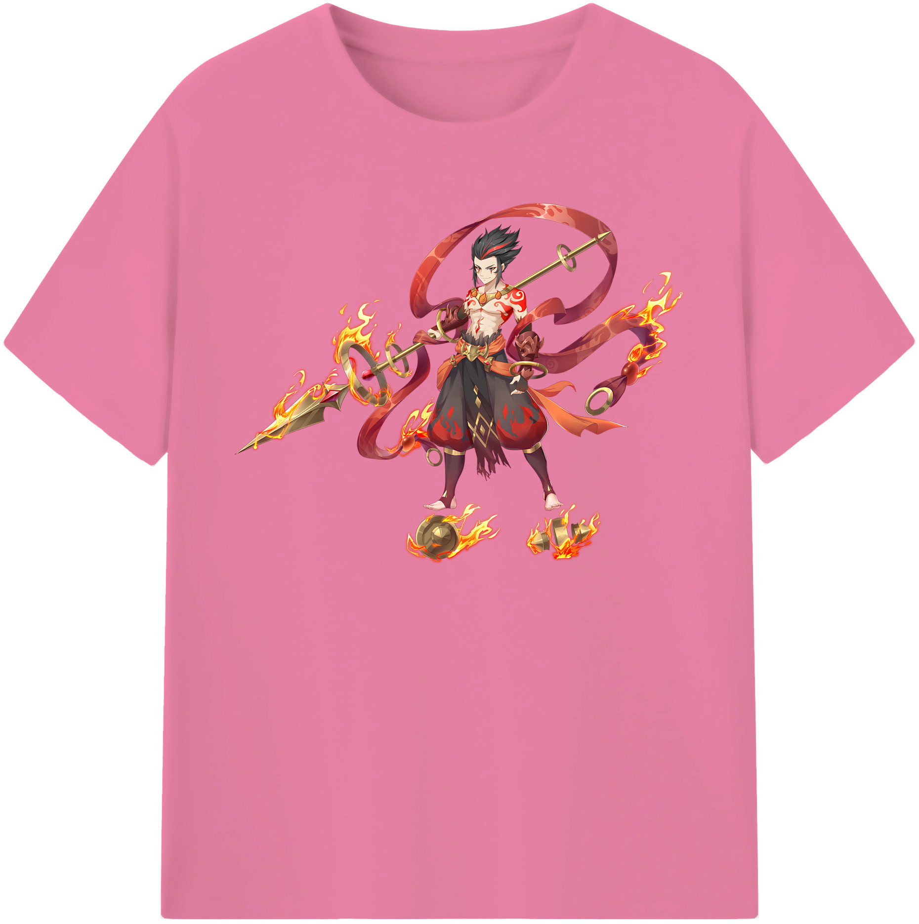 （画像用） Ne Zha 2 ナタ 魔童の大暴れ 綿100％半袖Tシャツ（フロントプリント）